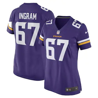 womens nike ed ingram purple minnesota vikings game player 